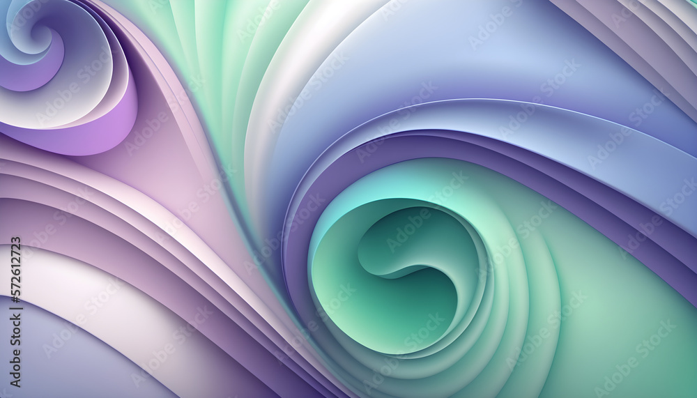 Fototapeta premium Mint-Green Sky-Blue Lavender Abstract Background Gradient with Swirl Texture Effect