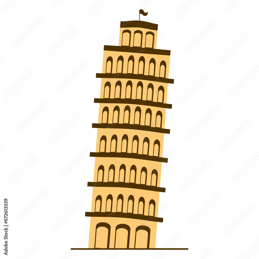 Vector illustration: leaning tower of Pisa