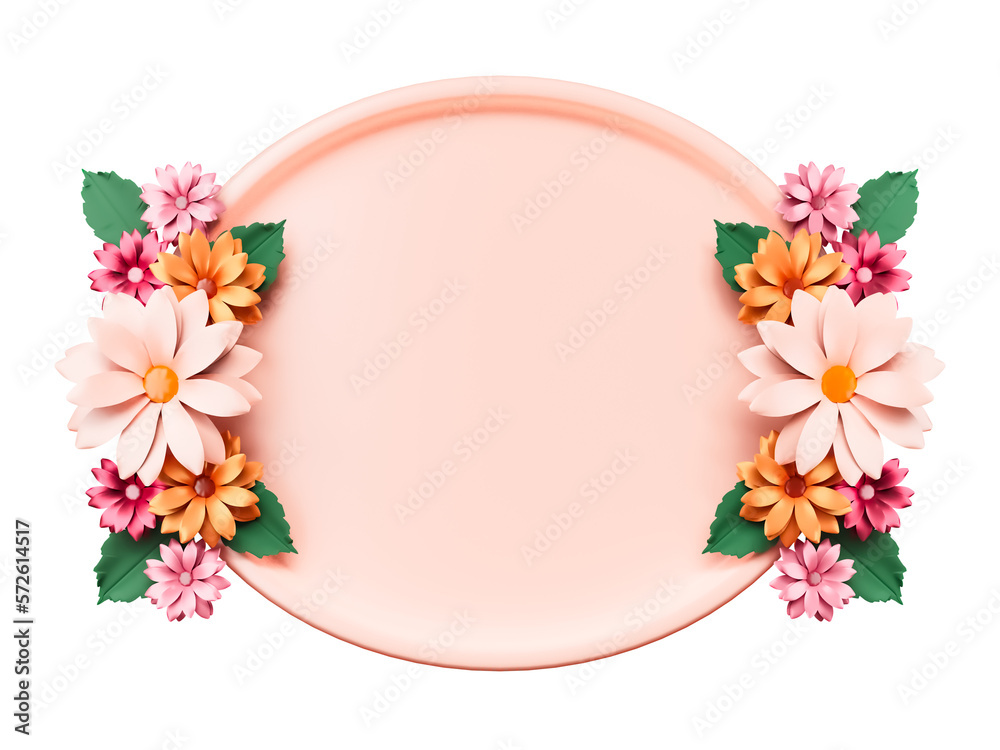 Fototapeta premium Spring concept Daisy flower frame cutout