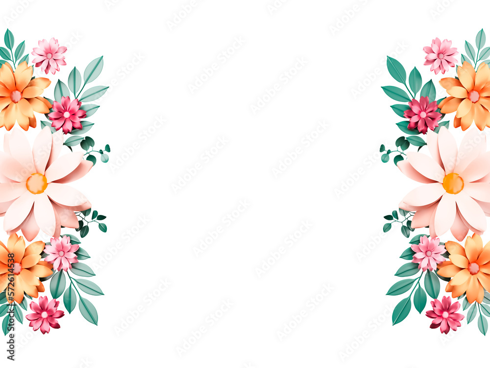 Spring concept floral banner cutout Spring concept floral banner cutout