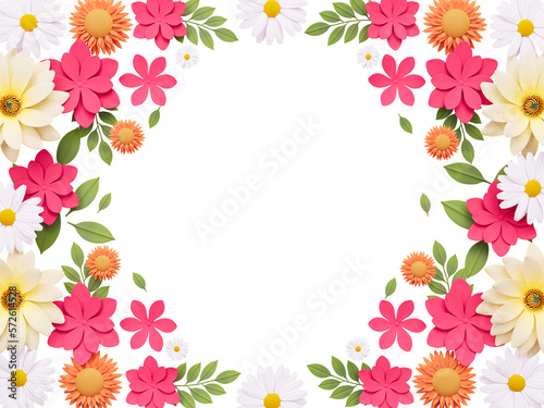 Spring concept floral banner cutout