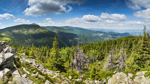Obraz na płótnie Trail to the highest peak of Lower Silesia - Sniezka Mountain in Giant Mountains (Karkonosze), Poland w salonie