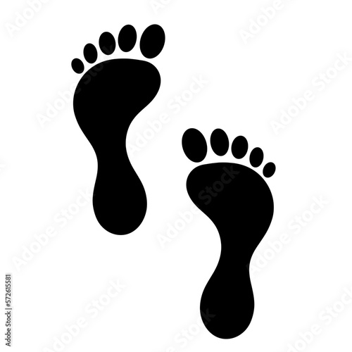 foot prints on white background photo