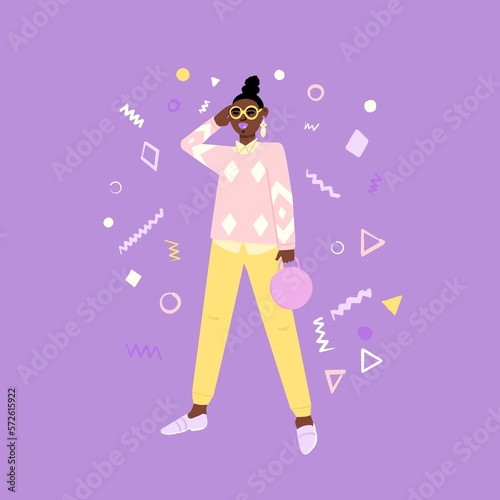 African woman character simple illustration