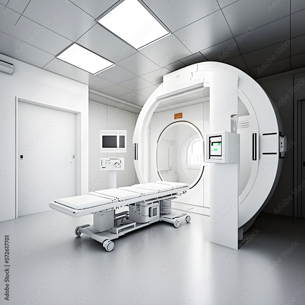 High technology medical imaging equipment in radiology department in a