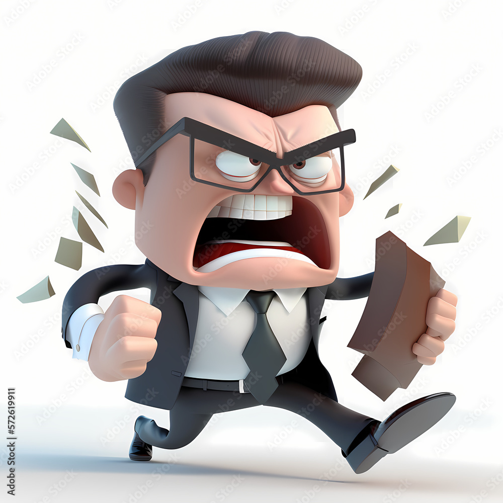 Angry Business Man Throwing Money