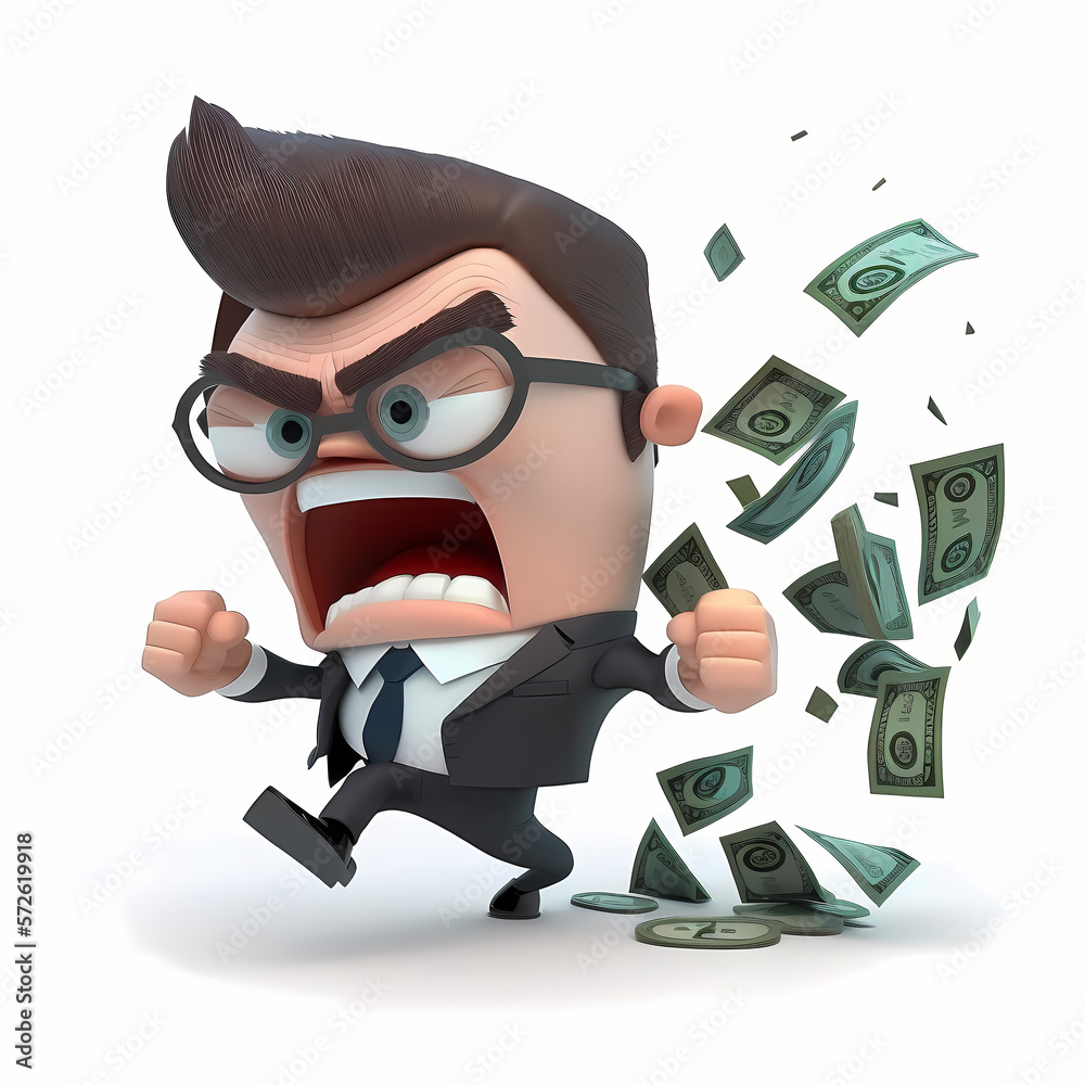 Angry Business Man Throwing Money Angry Business Man Throwing Money