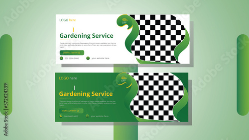 Latest new modern Facebook cover design set. It's Creative and Unique gardening or nature cover design template. This design can be use for any business industry. 