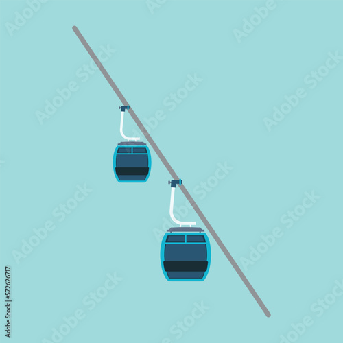 Cable car trip in the mountains.