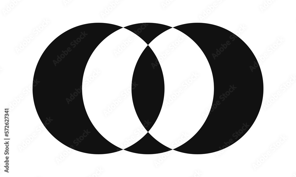 Three Overlapping Circles Negative Space Icon Three Overlapping Circles Negative Space Icon