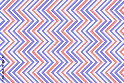Pastel red and blue zigzag chevron stripes fabric pattern on white background vector. Saw tooth and wave pattern. Wall and floor ceramic tiles pattern.
