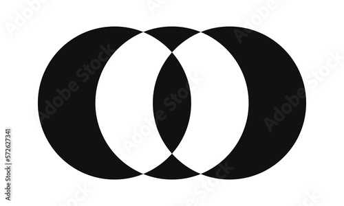 Three Overlapping Circles Negative Space Icon