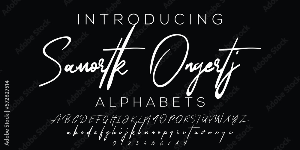 Fototapeta premium Signature Font Calligraphy Logotype Script Brush Font Type Font lettering handwritten