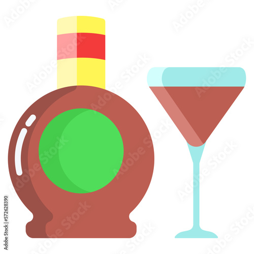 liqueur Glass and Bottle icon