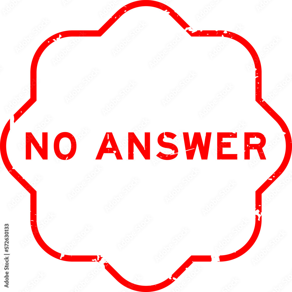 Fototapeta premium Grunge red no answer word rubber seal stamp on white background