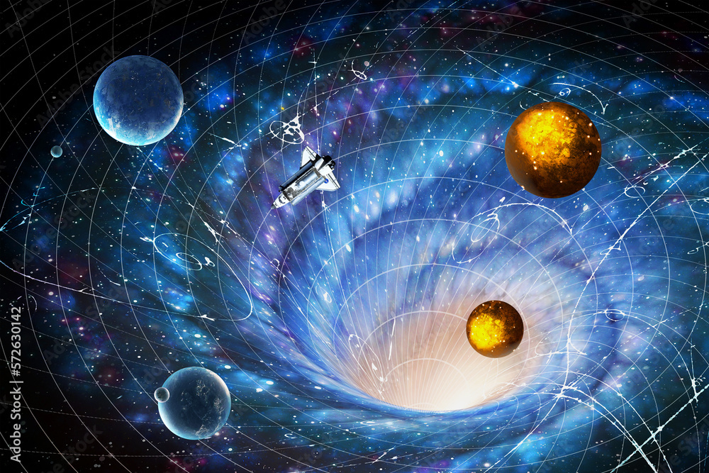 3d wallpaper design , space background with and space ship for