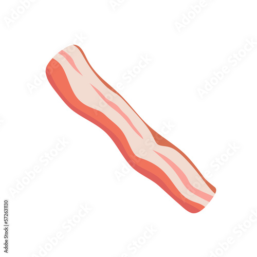 Bacon flat design vector illustration. pork menu