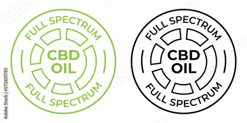 full spectrum cbd oil badge, full spectrum cbd oil seal, tag, label, icon design, vector illustration