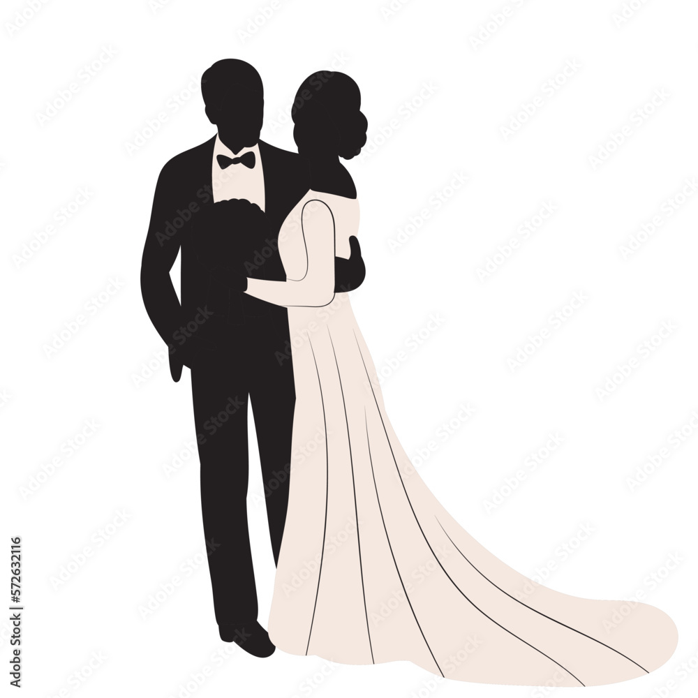 woman and man wedding silhouette