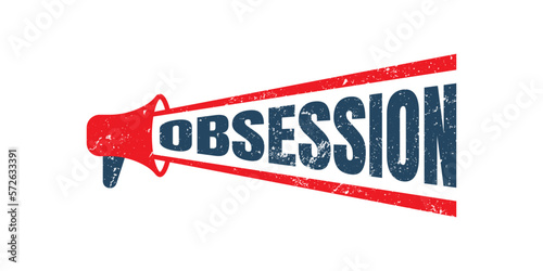 megaphone Obsession Rubber Stamp red grunge texture vector