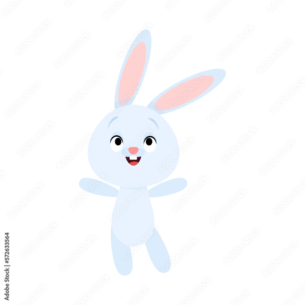 Cute funny smiling blue easter bunny Cute funny smiling blue easter bunny