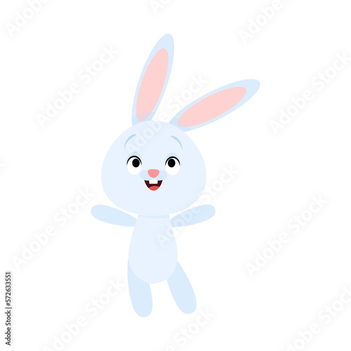 Cute funny smiling blue easter bunny
