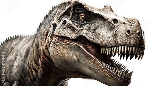 Tyrannosaurus rex dinosaur isolated on white  transparent  generative ai