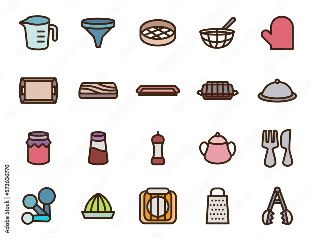 Set of kitchenware Icons