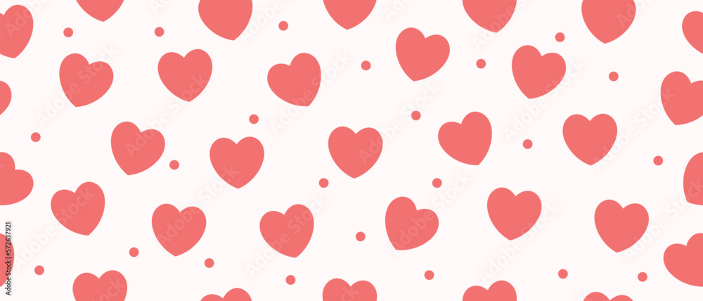 Cute hearts seamless pattern. Love valentine print background. Vector illustration