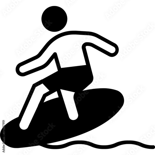 Surfing Vector Icon fully editable

