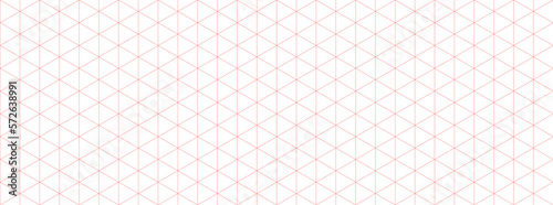 Orange isometric grid graph paper background. Seamless pattern guide background. Desigh for engineering or mechanical layout drawing. Vector illustration