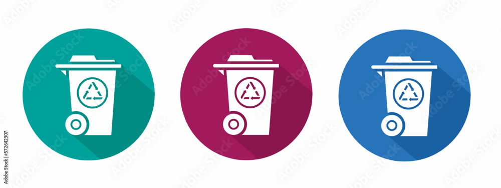 Icon for modern trash can vector illustration in flat. Icon for modern trash can vector illustration in flat.