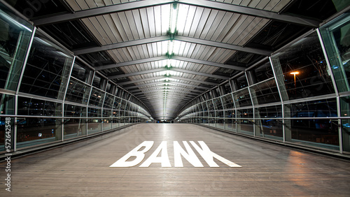 Fotografie Street Sign to Bank
