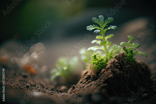 seedling tree growth concept beautiful green nature background Generative AI