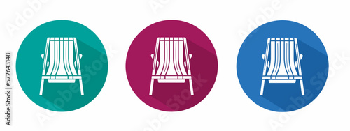 Icon for lounge chair vector illustration in flat.