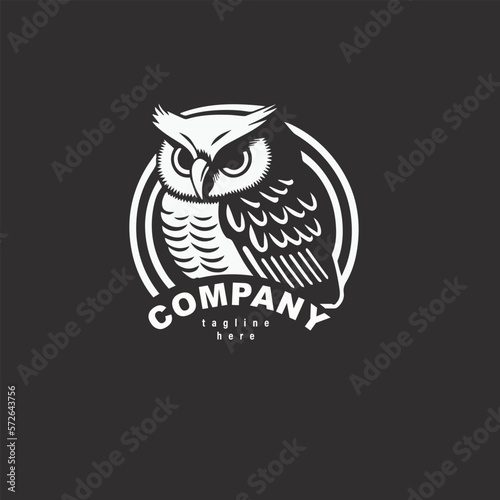 Owl bird logo, owl line art template design inspiration. Logo Vector icon template