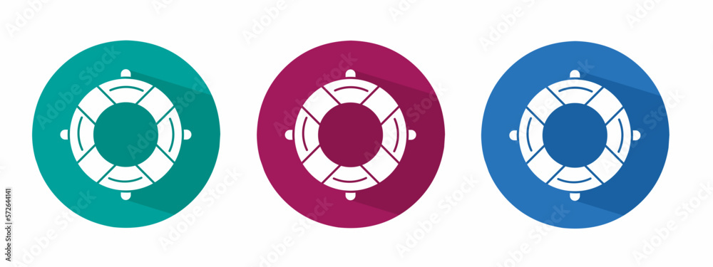 Icon for lifebuoy vector illustration in flat. Icon for lifebuoy vector illustration in flat.