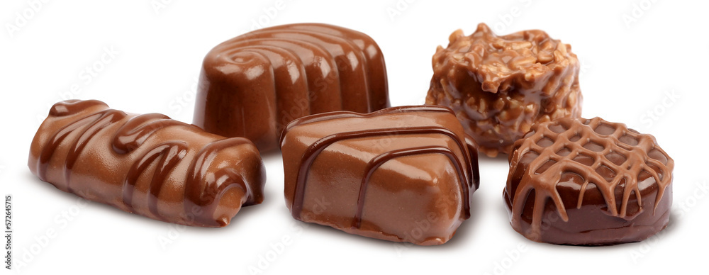 Delicious chocolate confection sweet fondants isolated, with minimum drop shadow Delicious chocolate confection sweet fondants isolated, with minimum drop shadow