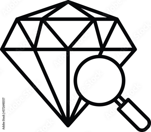Diamond search Vector Icon
