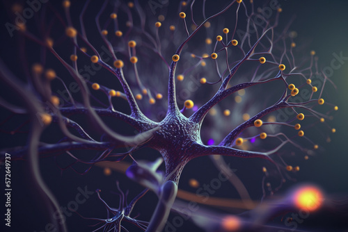 Neurons connections in human brain, for medical or education purpose