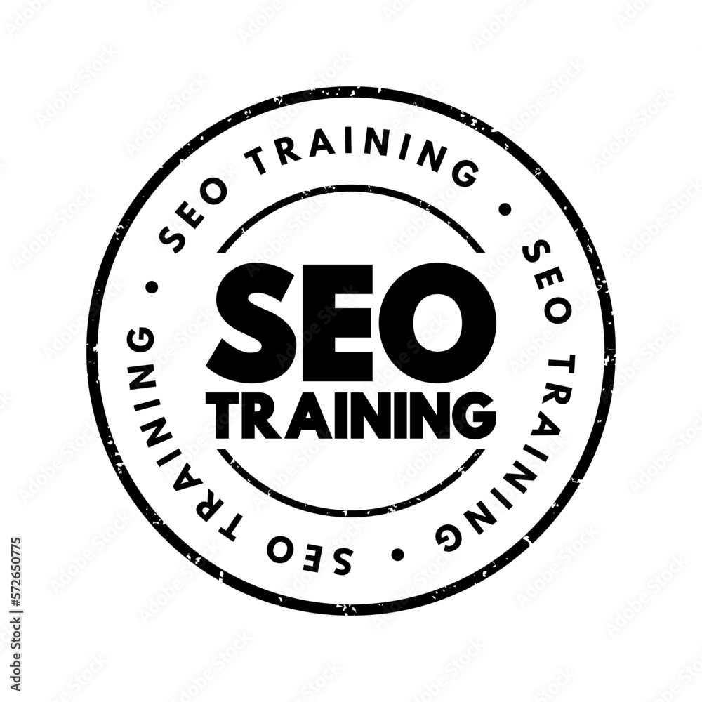 Seo Training - process of improving your website to increase visibility on popular search engines, text concept stamp