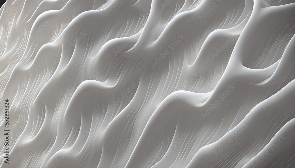Obraz premium Abstract 3D Background white organic waves 