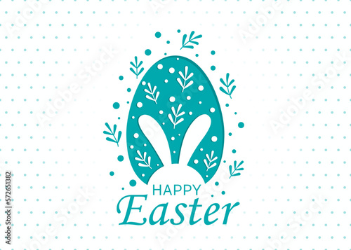 Obraz na płótnie Cute hand-drawn Easter horizontal design with bunnies, flowers, easter eggs, a beautiful background, great for Easter Cards, banners, textiles, wallpapers - vector design. w salonie