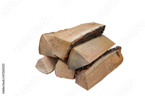 Firewood stacked for use in the fireplace.