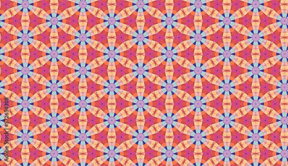 Abstract geometric flower design. Repeated seamless pattern for textile, wallpaper, wrapping paper, prints, surface design, inlay, parquet, web background or another accent etc Abstract geometric flower design. Repeated seamless pattern for textile, wallpaper, wrapping paper, prints, surface design, inlay, parquet, web background or another accent etc