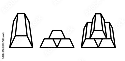 icon line gold, gold bars, gold bricks. vector illustration
