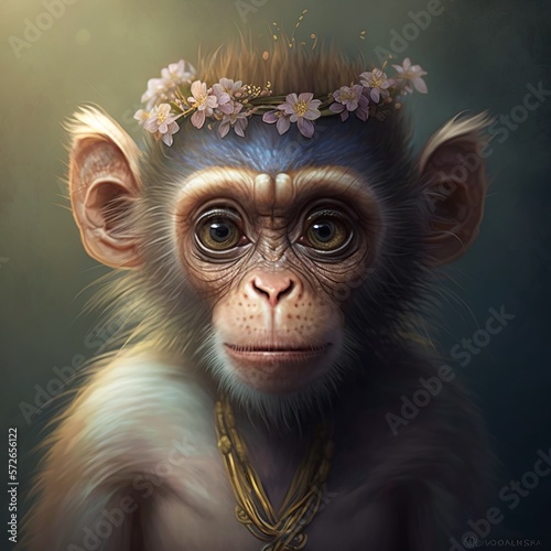 Aotus nancymae Monkey Generative AI © Luiz