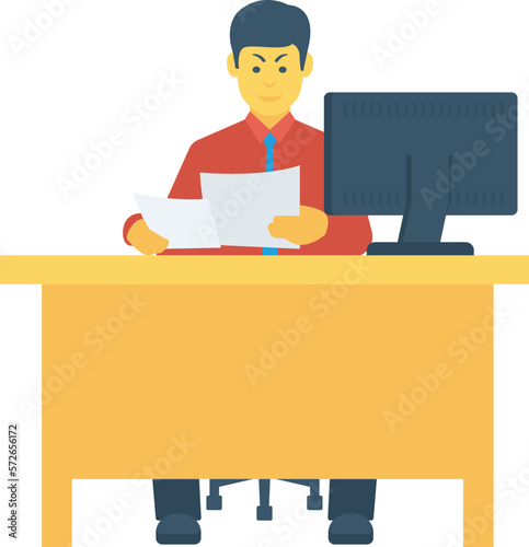 business table and computer