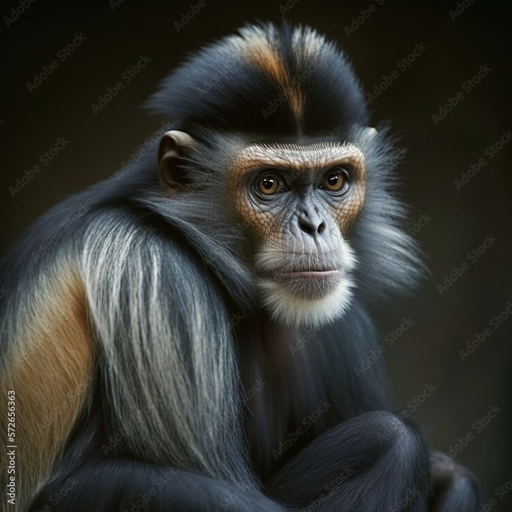 Cacajao calvus ucayalii Monkey Generative AI Cacajao calvus ucayalii Monkey Generative AI