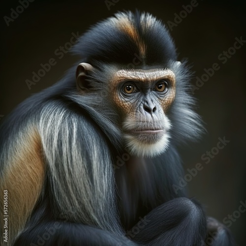Cacajao calvus ucayalii Monkey Generative AI photo